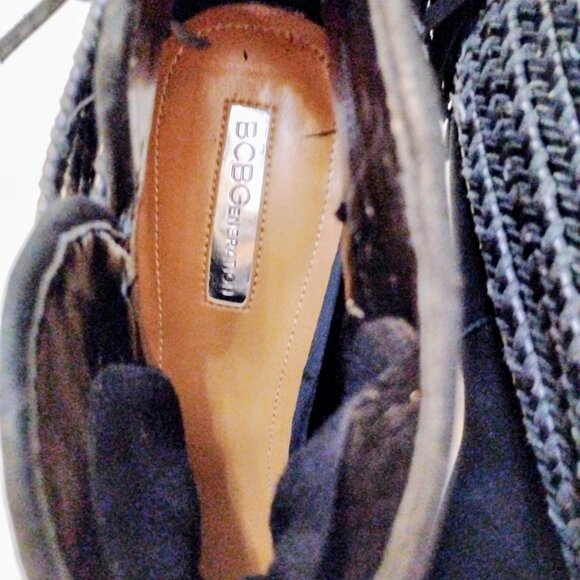 BCBGENERATION BG-CINDER BLACK BRAIDED ANKLE BOOTS - Women's Size 10M - Picture 7 of 8